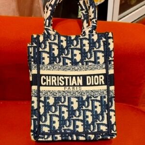 Small Dior Blue and White Crossbody Bag